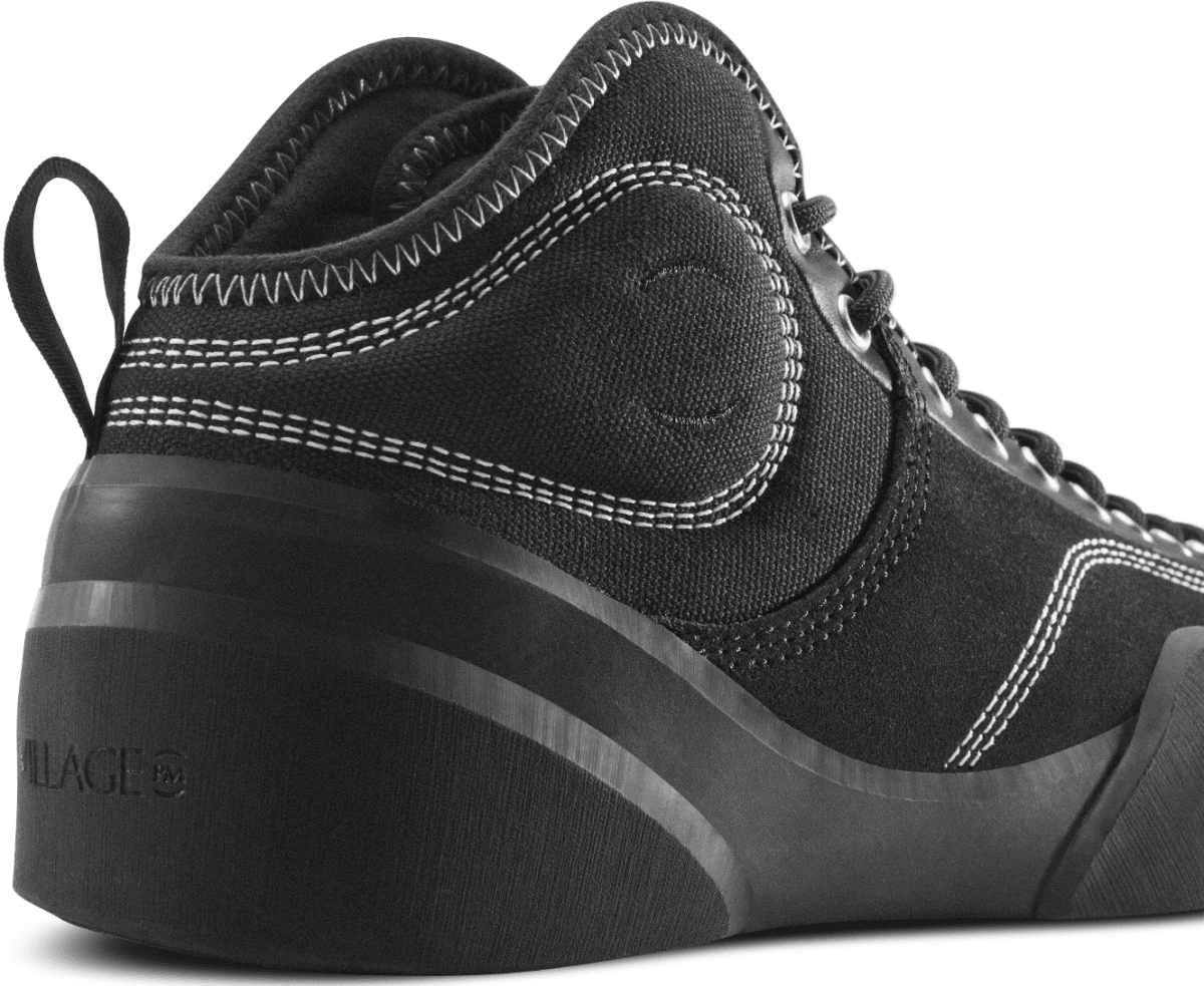 Village PM 1PM Mid in Black/Natural Black - Goodnews Skateshop