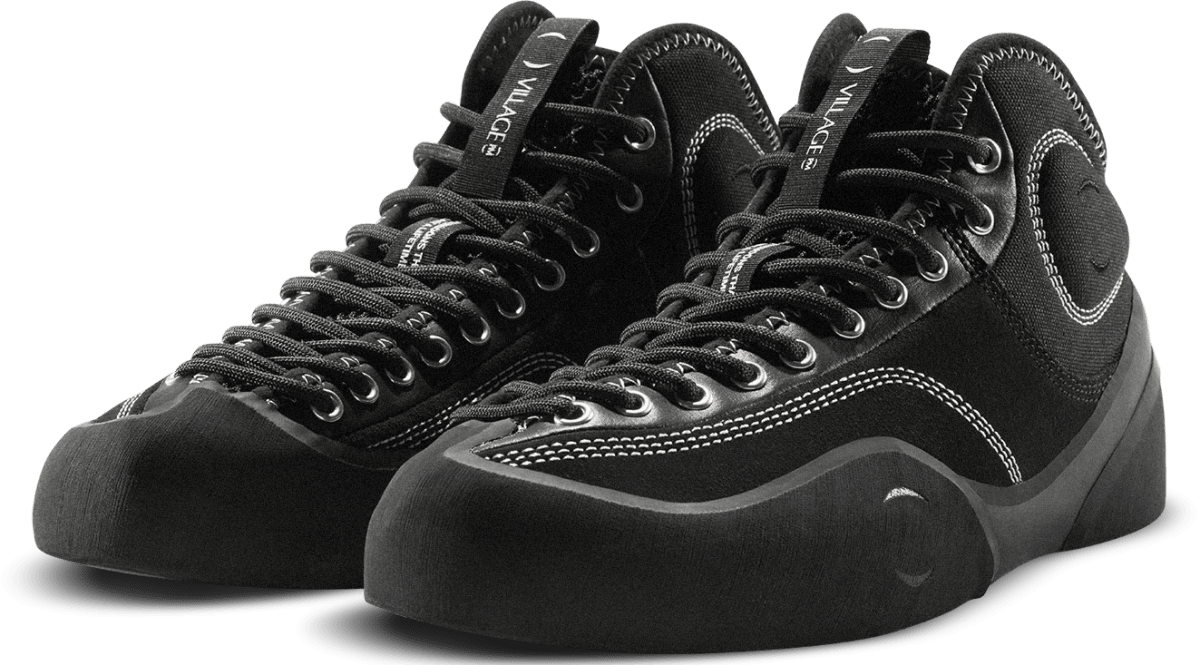 Village PM 1PM Mid in Black/Natural Black - Goodnews Skateshop