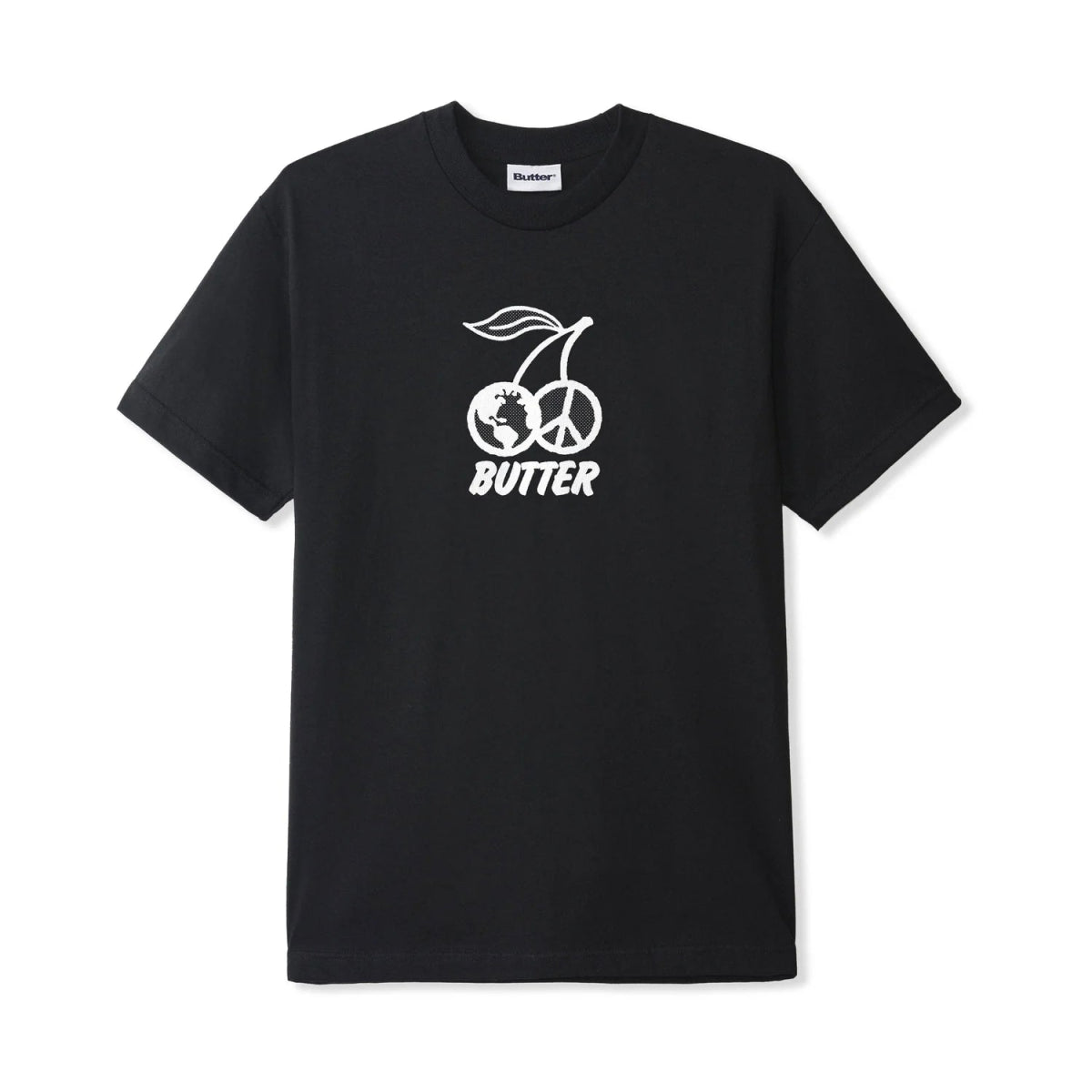 Butter Goods Cherry T-Shirt in Black - Goodnews Skateshop