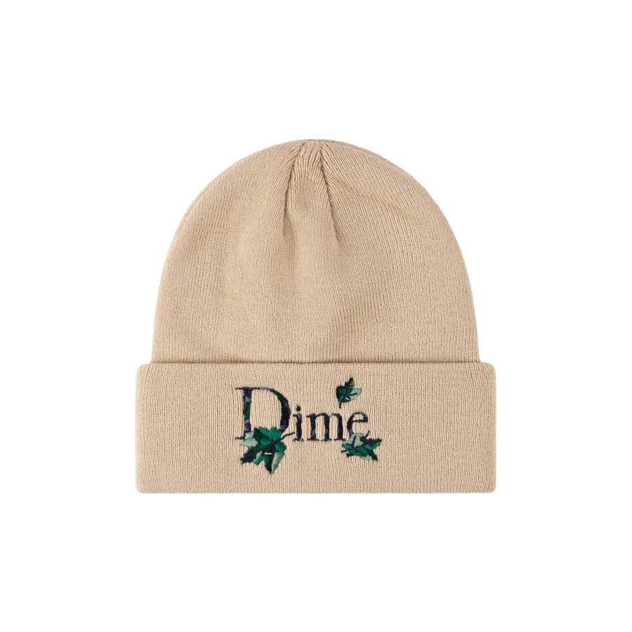 Dime Classic Leafy Fold Beanie in Light Beige - Goodnews Skateshop