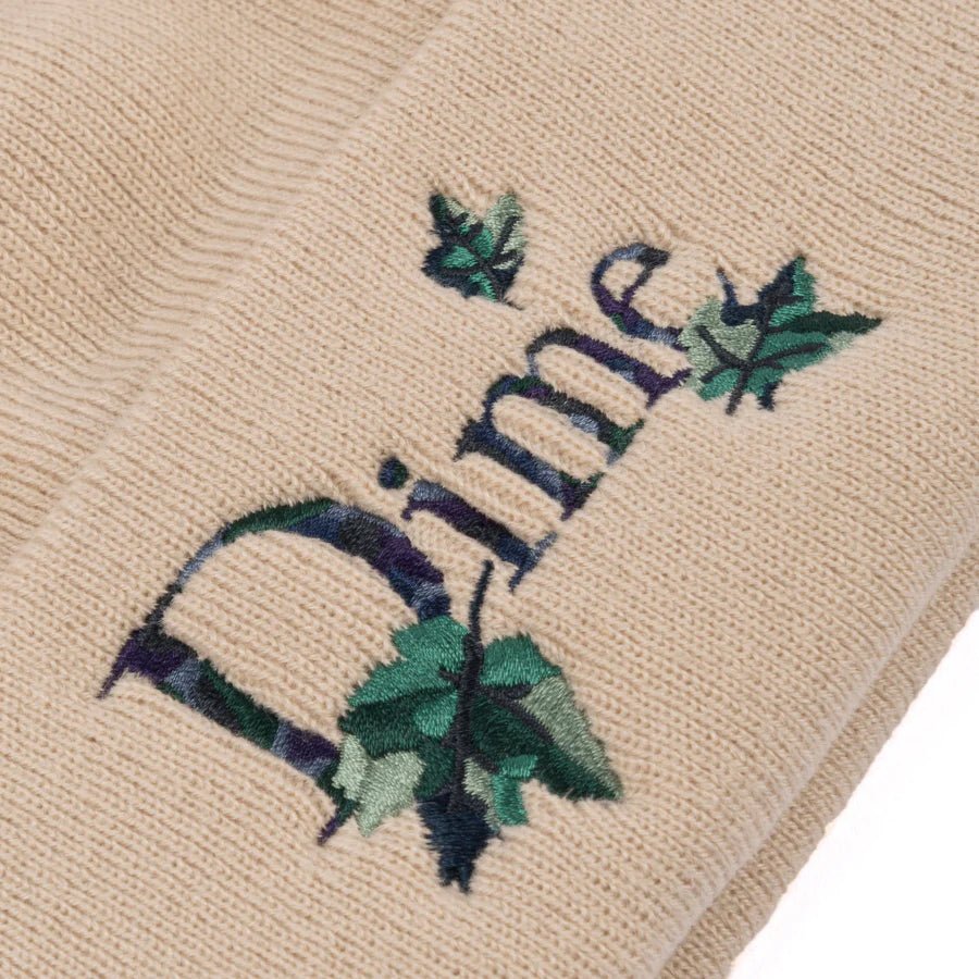 Dime Classic Leafy Fold Beanie in Light Beige - Goodnews Skateshop