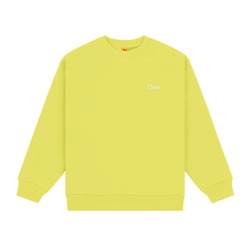 Dime Classic Small Logo Crewneck in Dark Neon