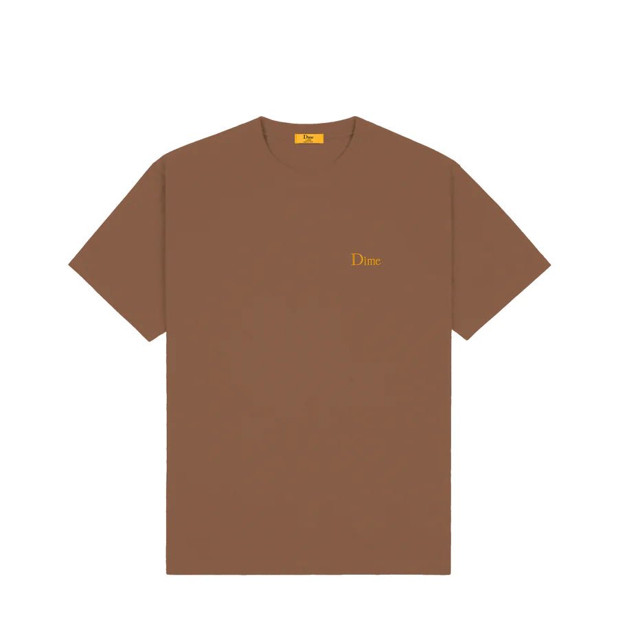 Dime Classic Small Logo T-Shirt in Brown - Goodnews Skateshop