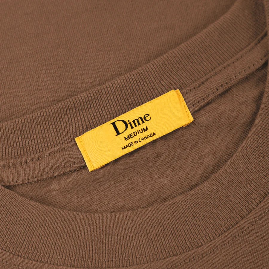 Dime Classic Small Logo T-Shirt in Brown - Goodnews Skateshop