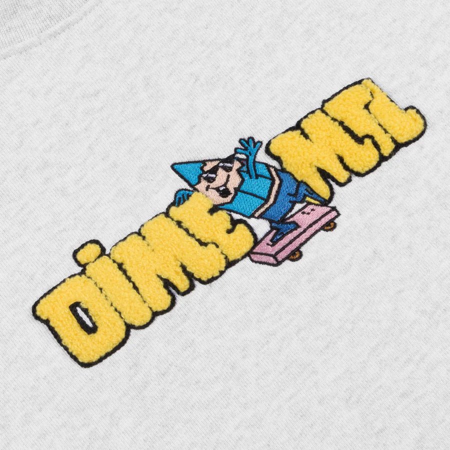 Dime Crayon Chenille Crew Neck in Ash - Goodnews Skateshop