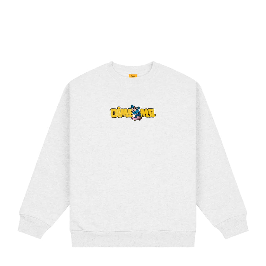 Dime Crayon Chenille Crew Neck in Ash - Goodnews Skateshop