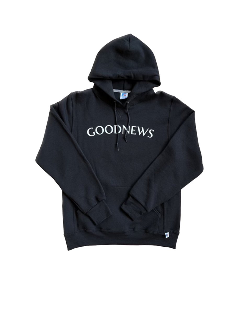 Goodnews Crew Hoodie in Black - Goodnews Skateshop