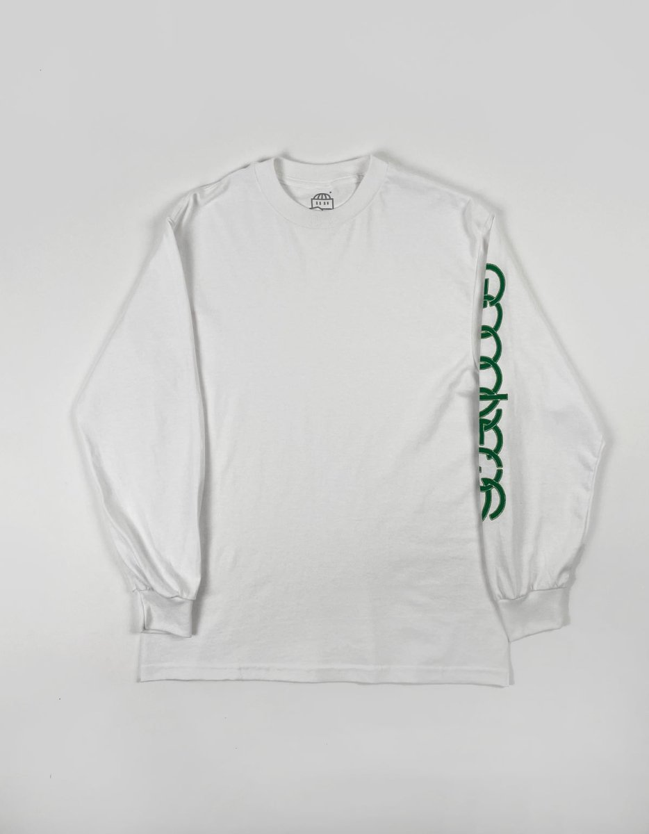 Goodnews In Circles LS Tee in White - Goodnews Skateshop