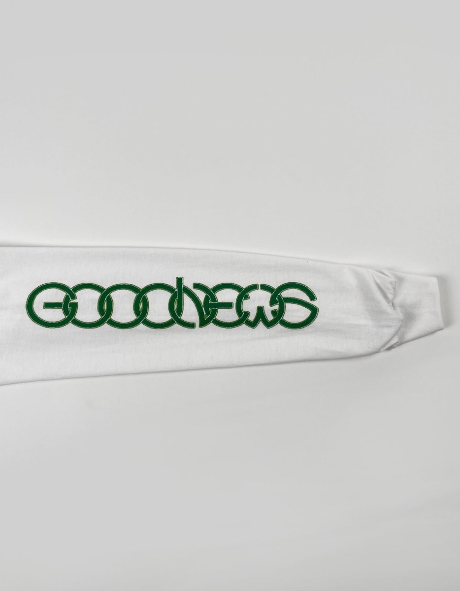 Goodnews In Circles LS Tee in White - Goodnews Skateshop