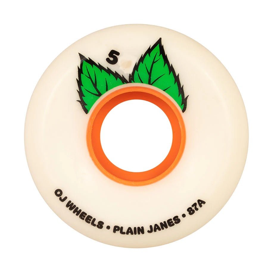 OJ's Plain Jane Keyframe Wheels 87a 56mm White - Goodnews Skateshop