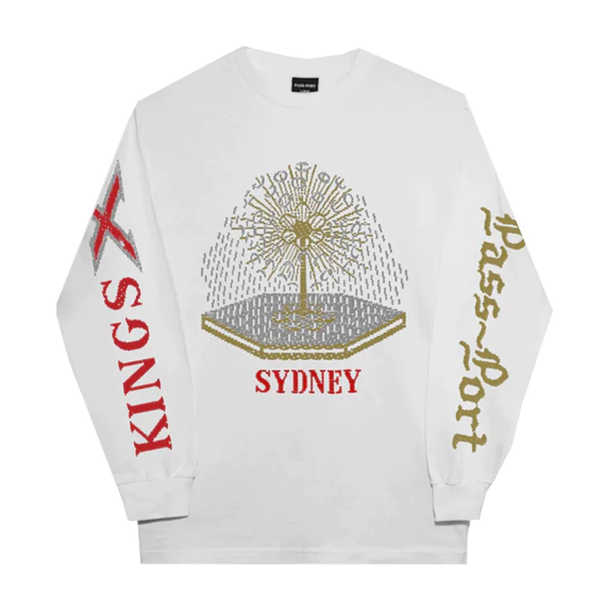 Passport King's Longsleeve T-shirt in White - Goodnews Skateshop