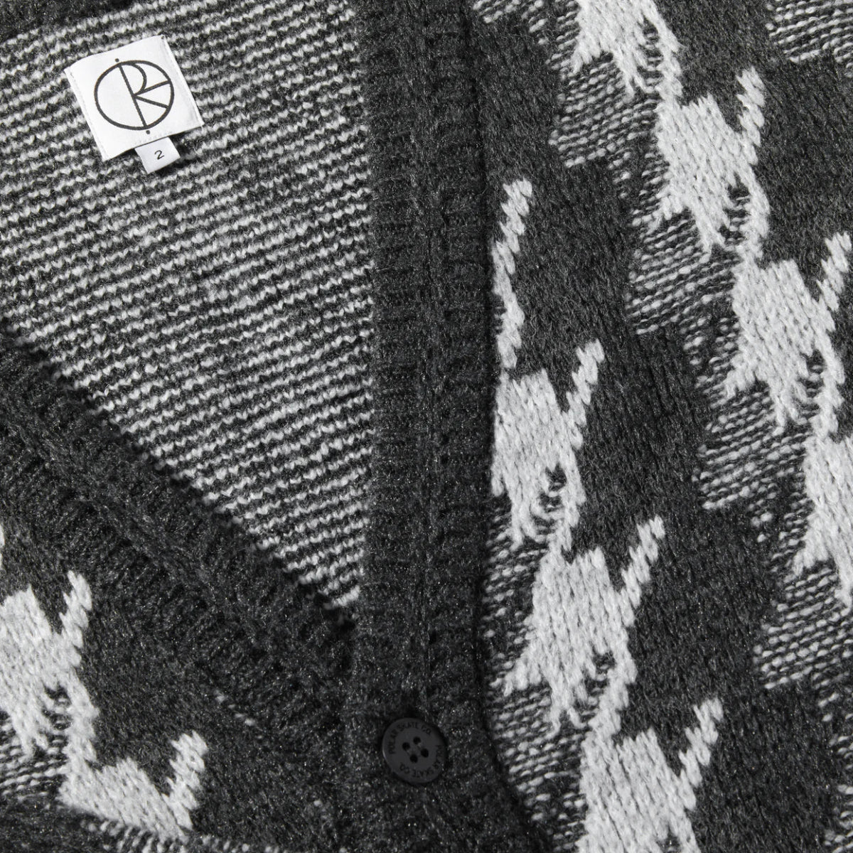 Polar Louis Cardigan Houndstooth in Grey - Goodnews Skateshop
