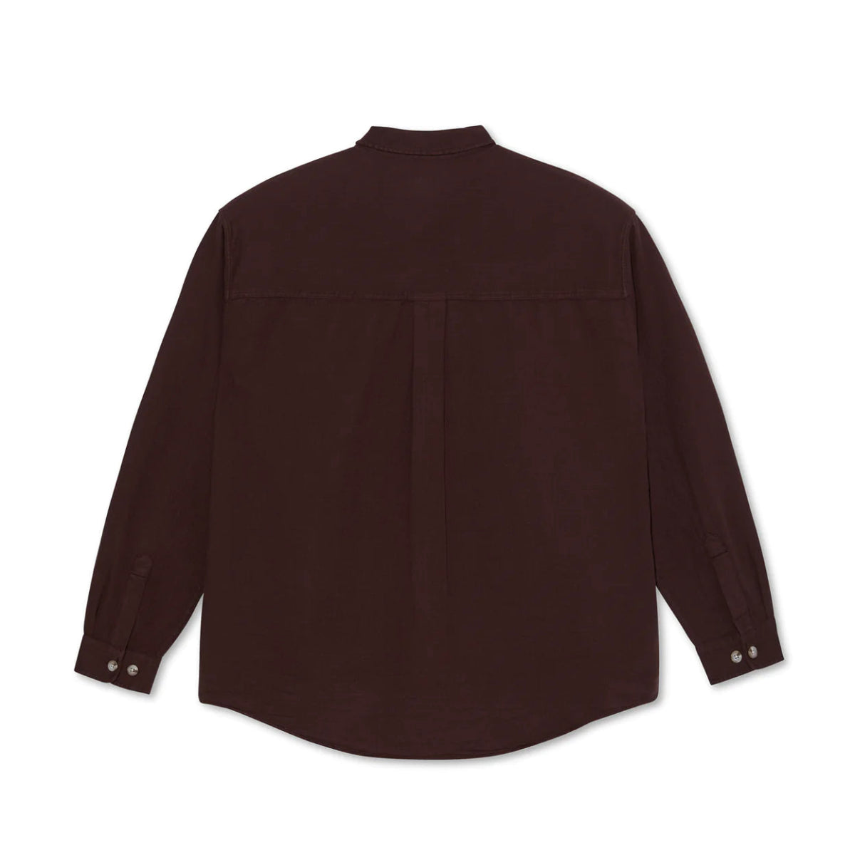 Polar Mitchell Herringbone LS Shirt in Wine - Goodnews Skateshop