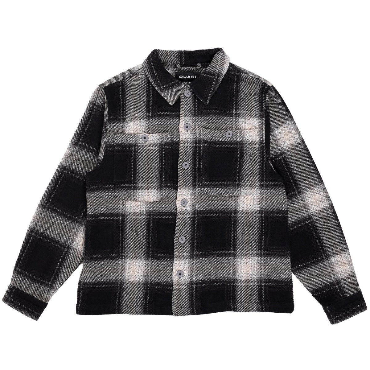 Quasi Maar Long Sleeve Button Up Shirt in Gravel - Goodnews Skateshop