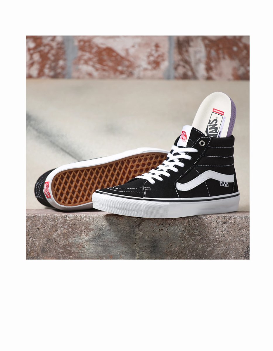 Vans Skate Sk8-Hi in Black/White - Goodnews Skateshop