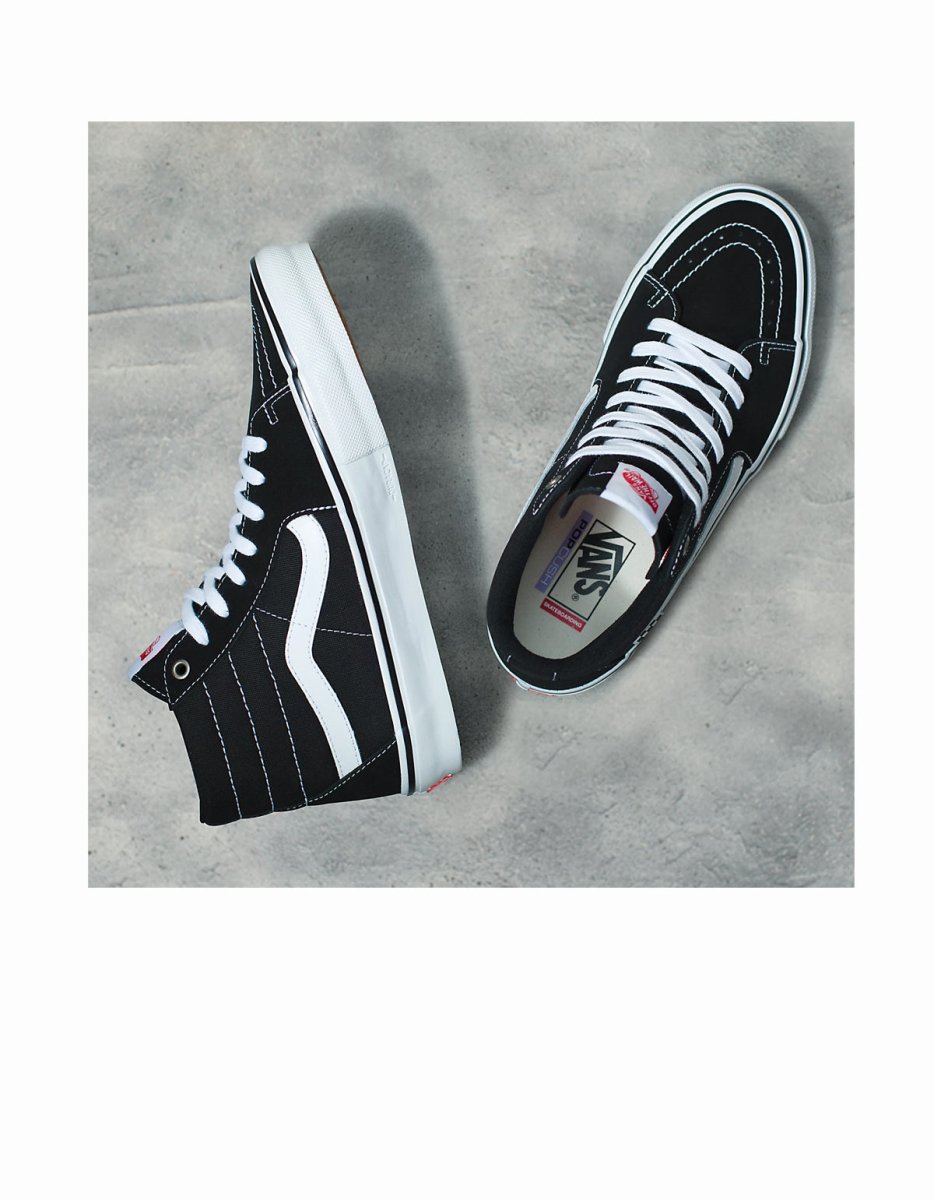 Vans Skate Sk8-Hi in Black/White - Goodnews Skateshop
