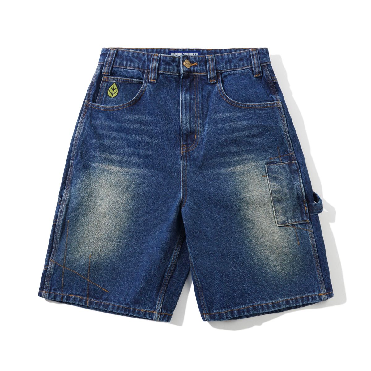 Butter Goods Weathergear Denim Shorts in Repaired Indigo
