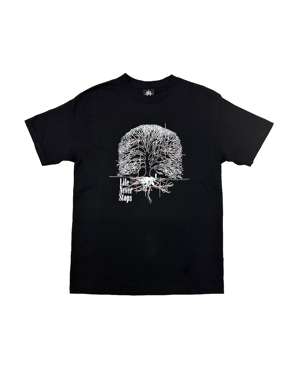Late Nite Stars Life Never Stops T-Shirt in Black