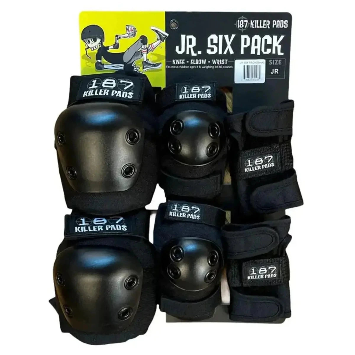 187 Killer Pads Kids Six Pack Pad Set in Black - Goodnews Skateshop