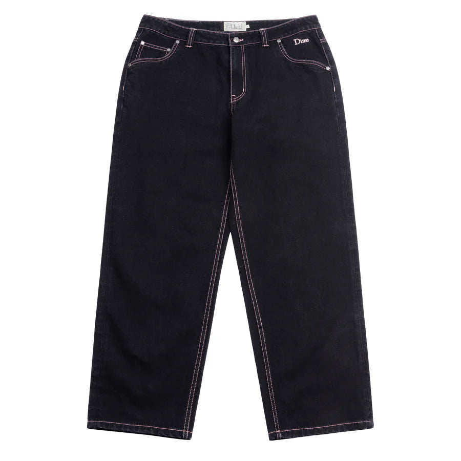 Dime Classic Relaxed Denim Pants in Black/Contrast Stitch