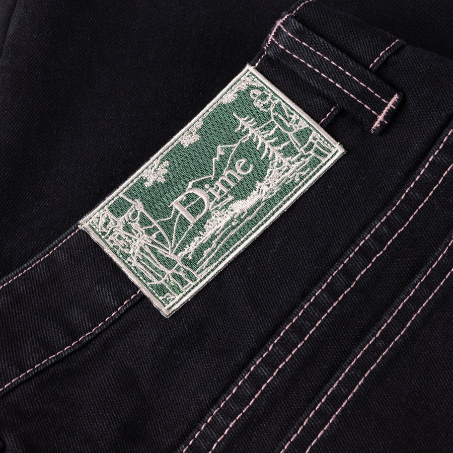 Dime Classic Relaxed Denim Pants in Black/Contrast Stitch