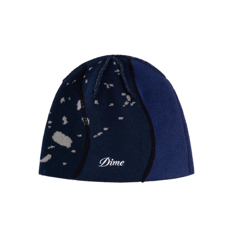 Dime Reverse Stitch Skully Beanie in Navy