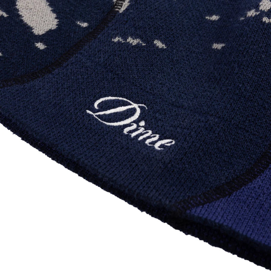 Dime Reverse Stitch Skully Beanie in Navy