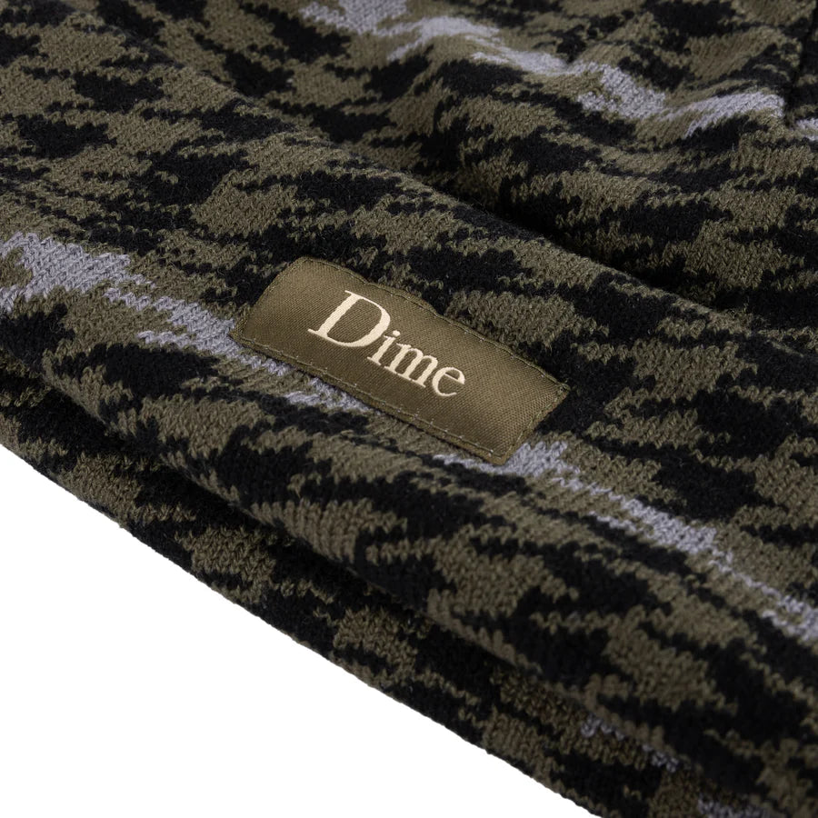 Dime Wavetooth Cuff Beanie in Army Green