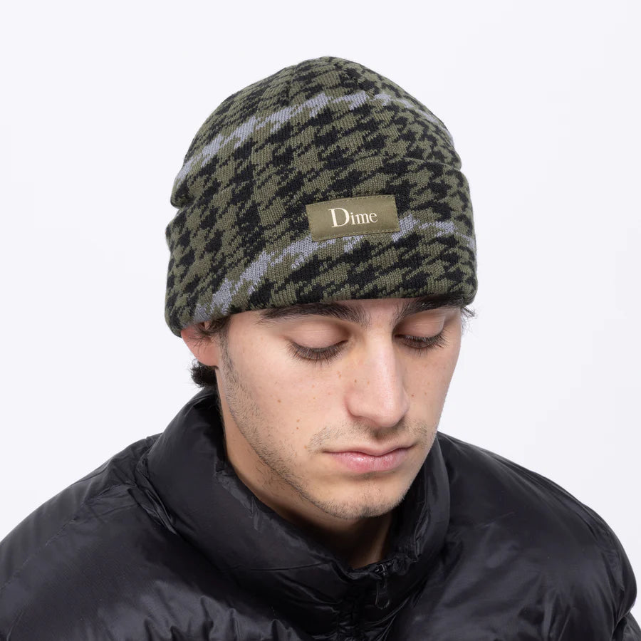 Dime Wavetooth Cuff Beanie in Army Green