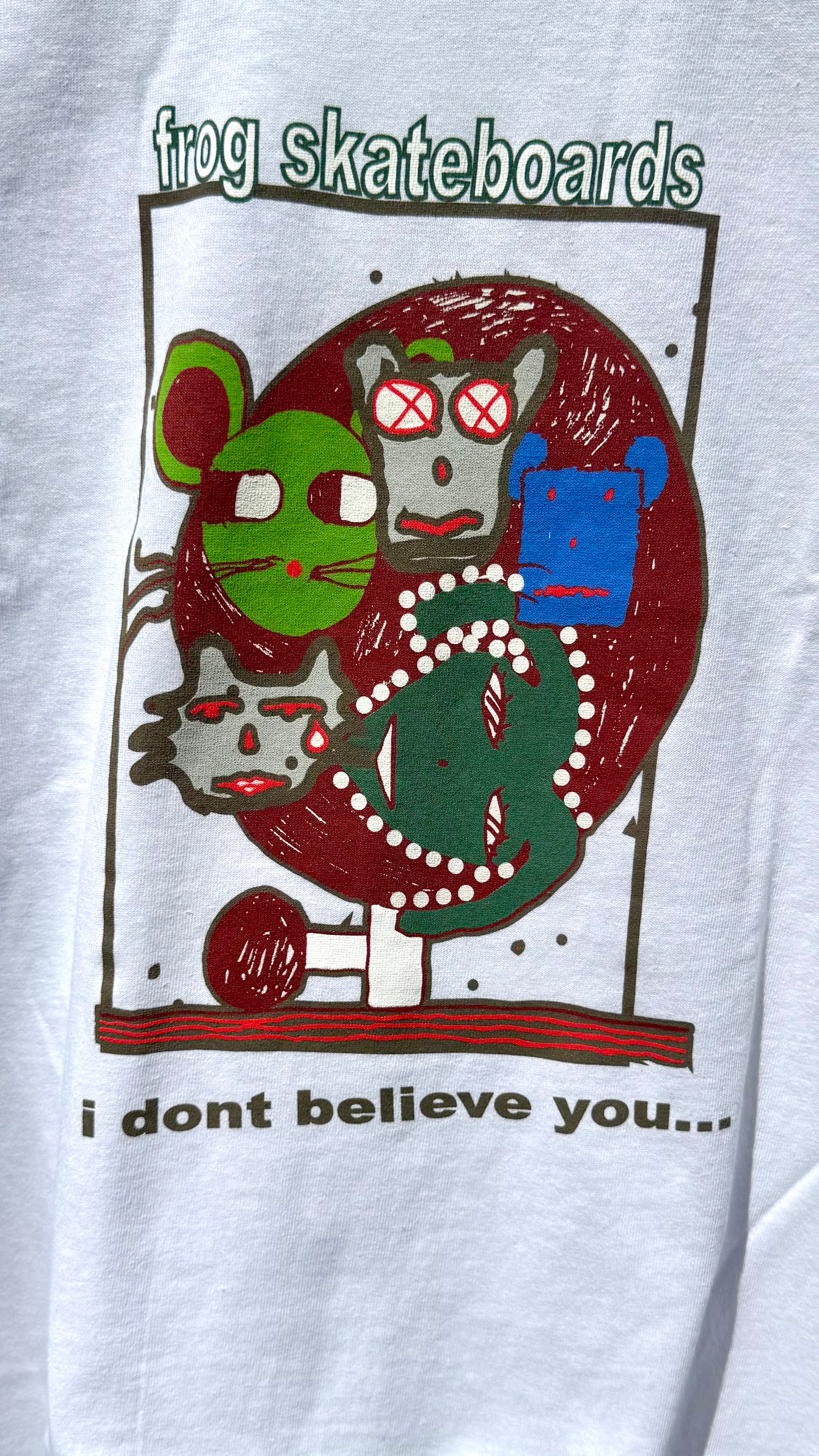 Frog I Don't Believe You T-Shirt in White
