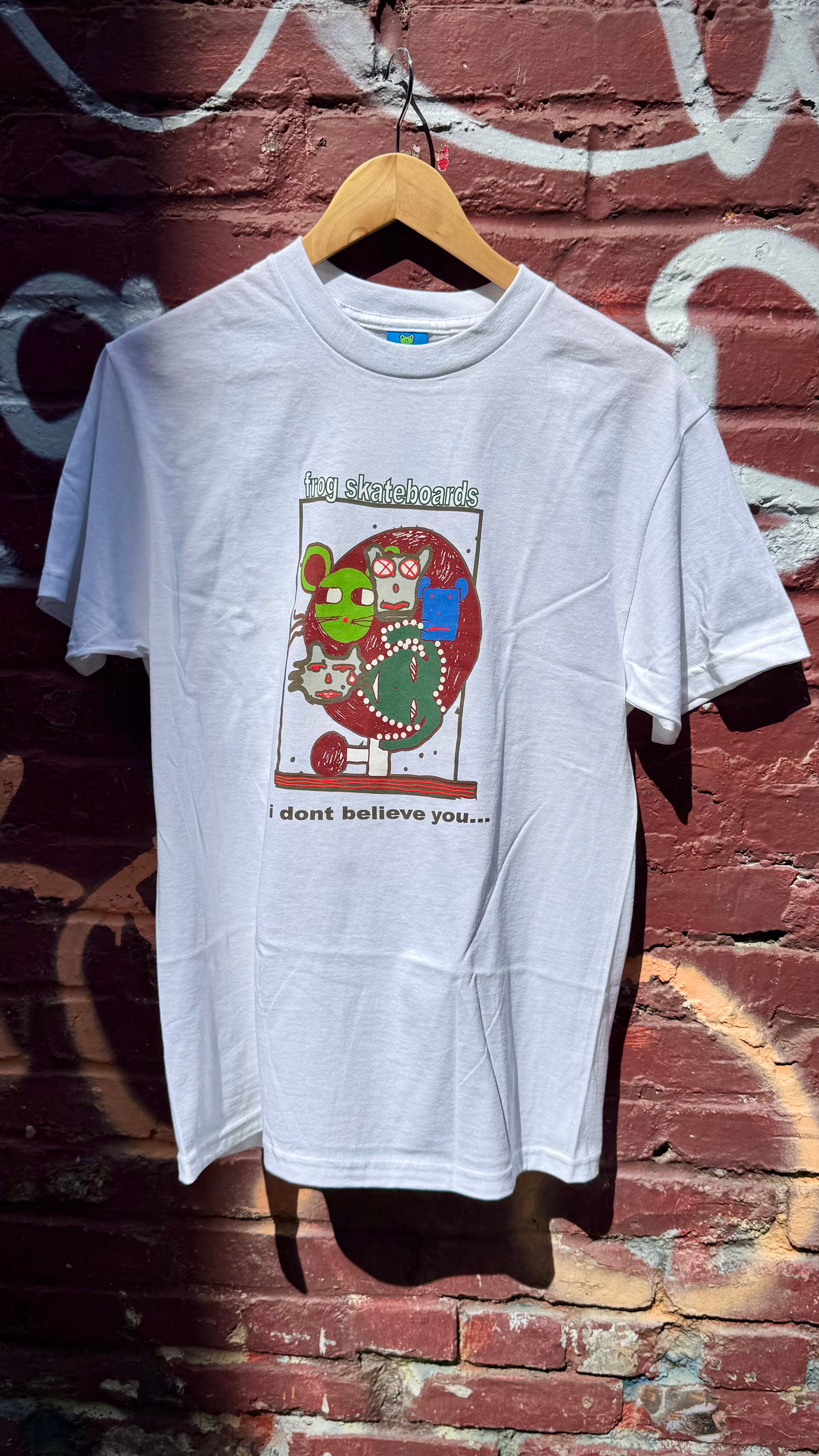 Frog I Don't Believe You T-Shirt in White