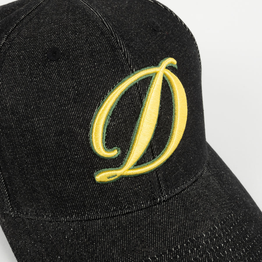 Dime Cursive D Full Fit Cap in Black Denim