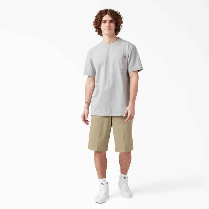 Dickies 13" Loose Fit Flat Front Work Shorts in Khaki