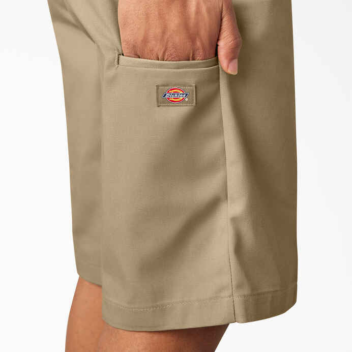 Dickies 13" Loose Fit Flat Front Work Shorts in Khaki