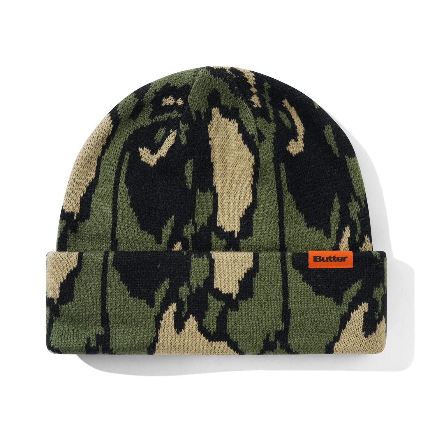 Butter Goods Wipeout Camo Beanie in Green