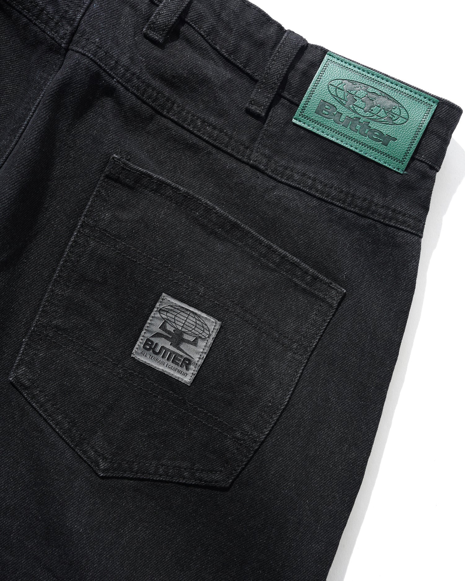 Butter Goods Wide Cut Denim Jeans in Dark Washed Black