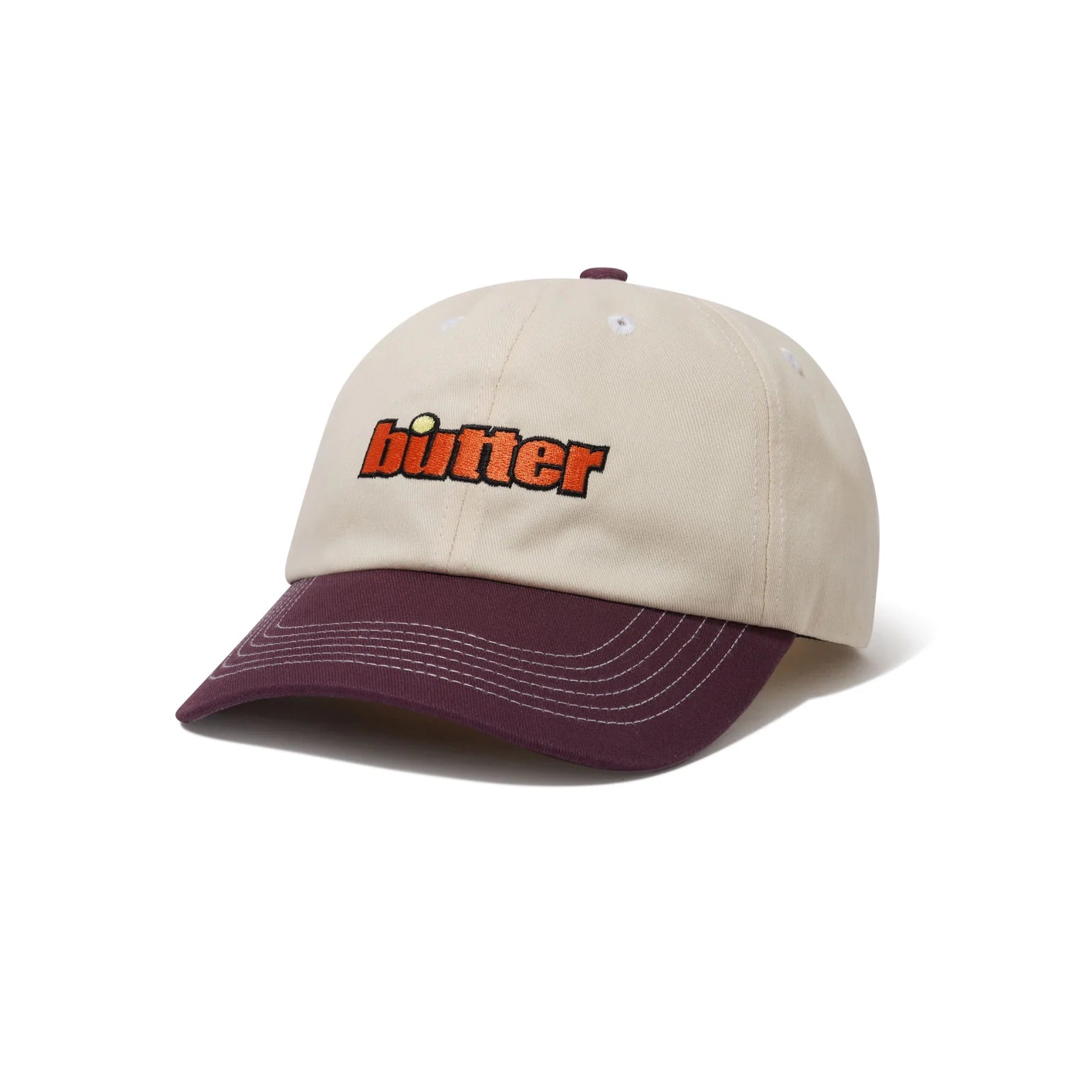Butter Goods Ace 6 Panel Cap in Natural/Wine