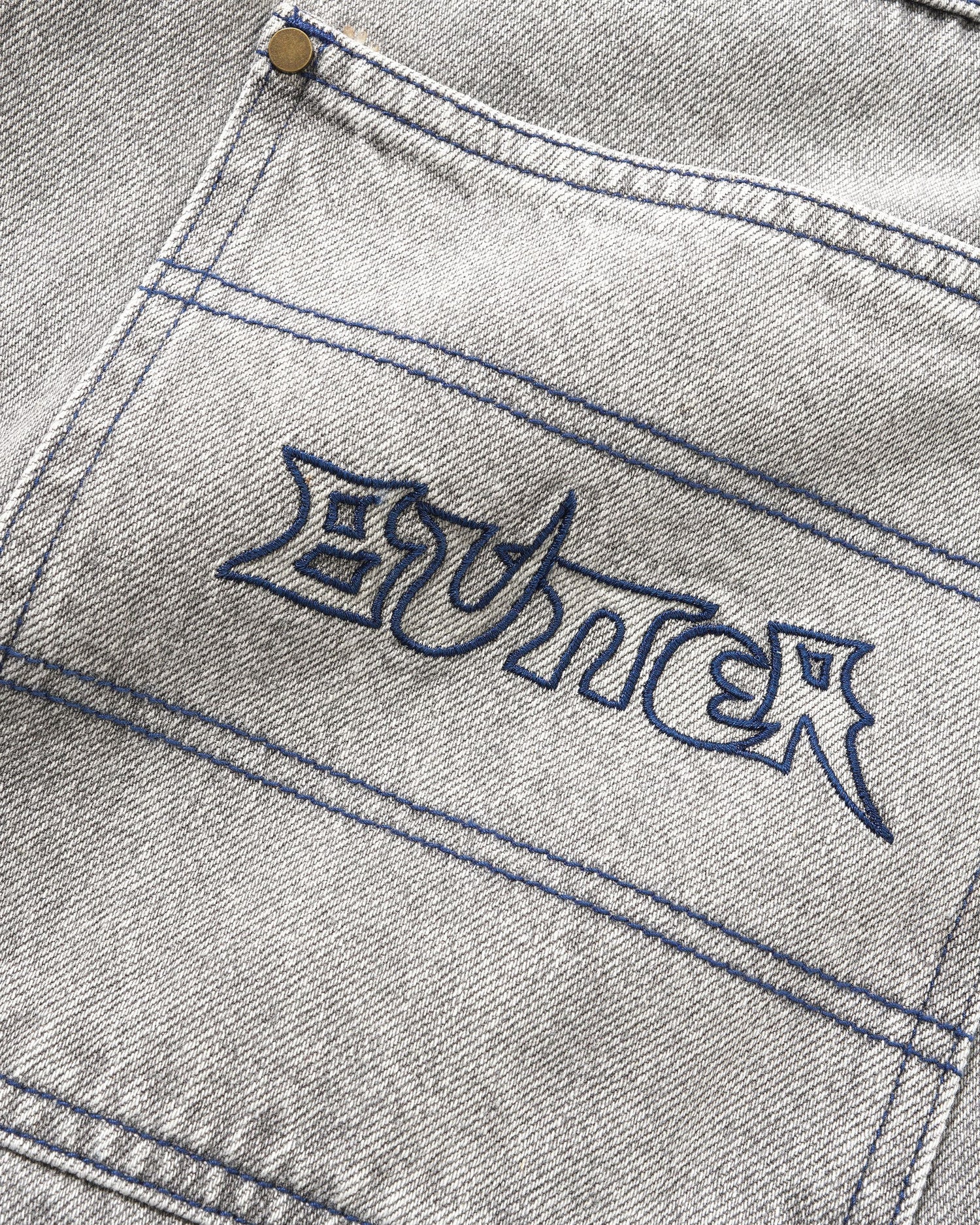 Butter Goods Encounter Denim Shorts in Washed Soft Grey
