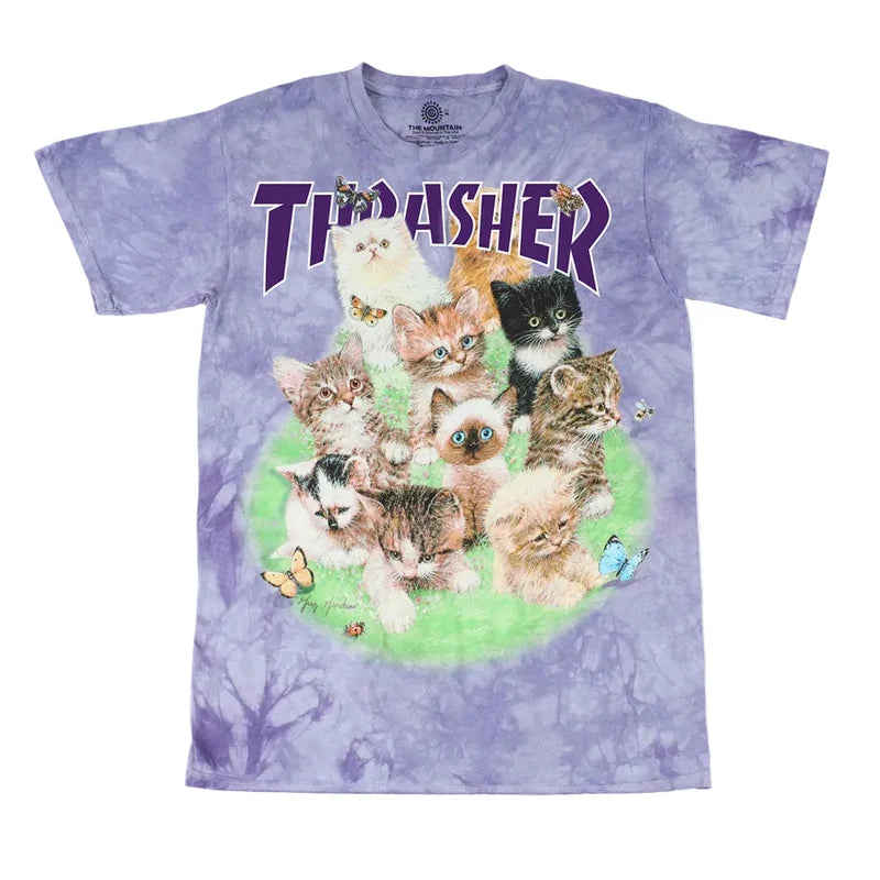 Thrasher Kittens T-Shirt in Purple