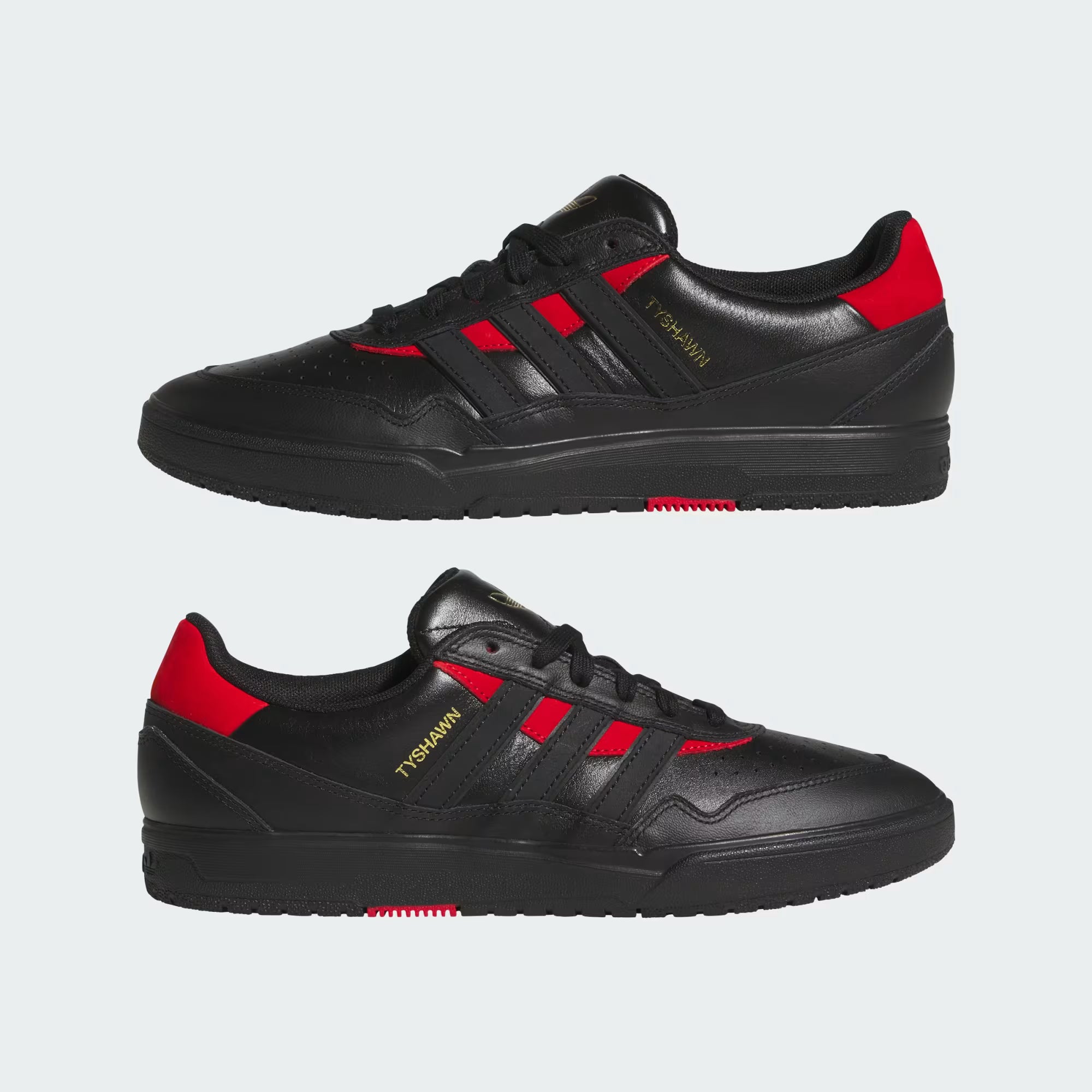 Adidas Tyshawn II in Core Black/Core Black/Better Scarlett