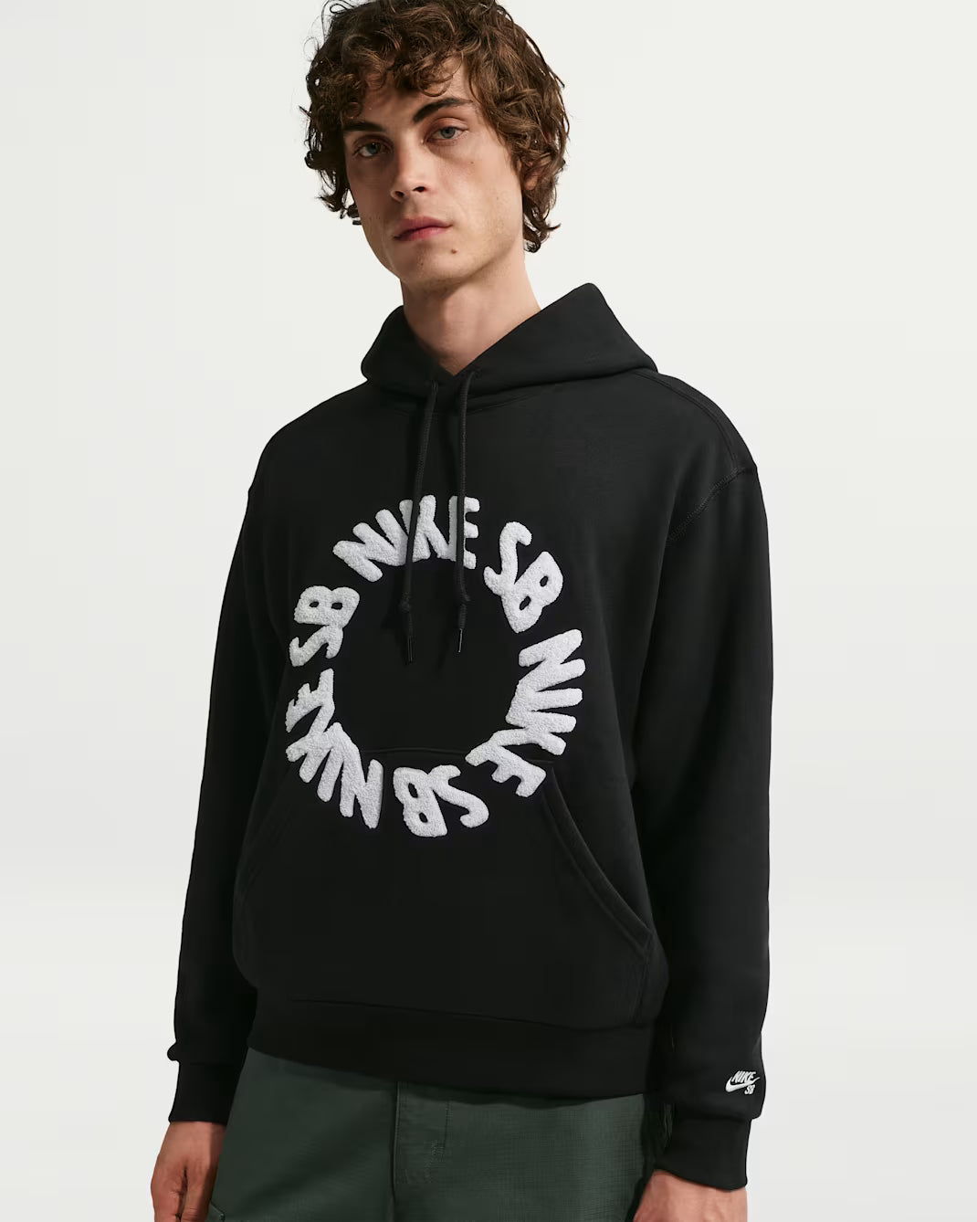 Nike SB Rolling Fleece Pullover Skate Hoodie in Black