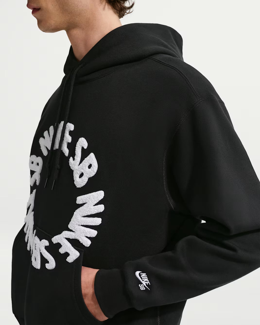 Nike SB Rolling Fleece Pullover Skate Hoodie in Black