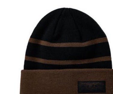Antihero Stock Eagle Label Cuff Beanie in Black/Dark Brown - Goodnews Skateshop