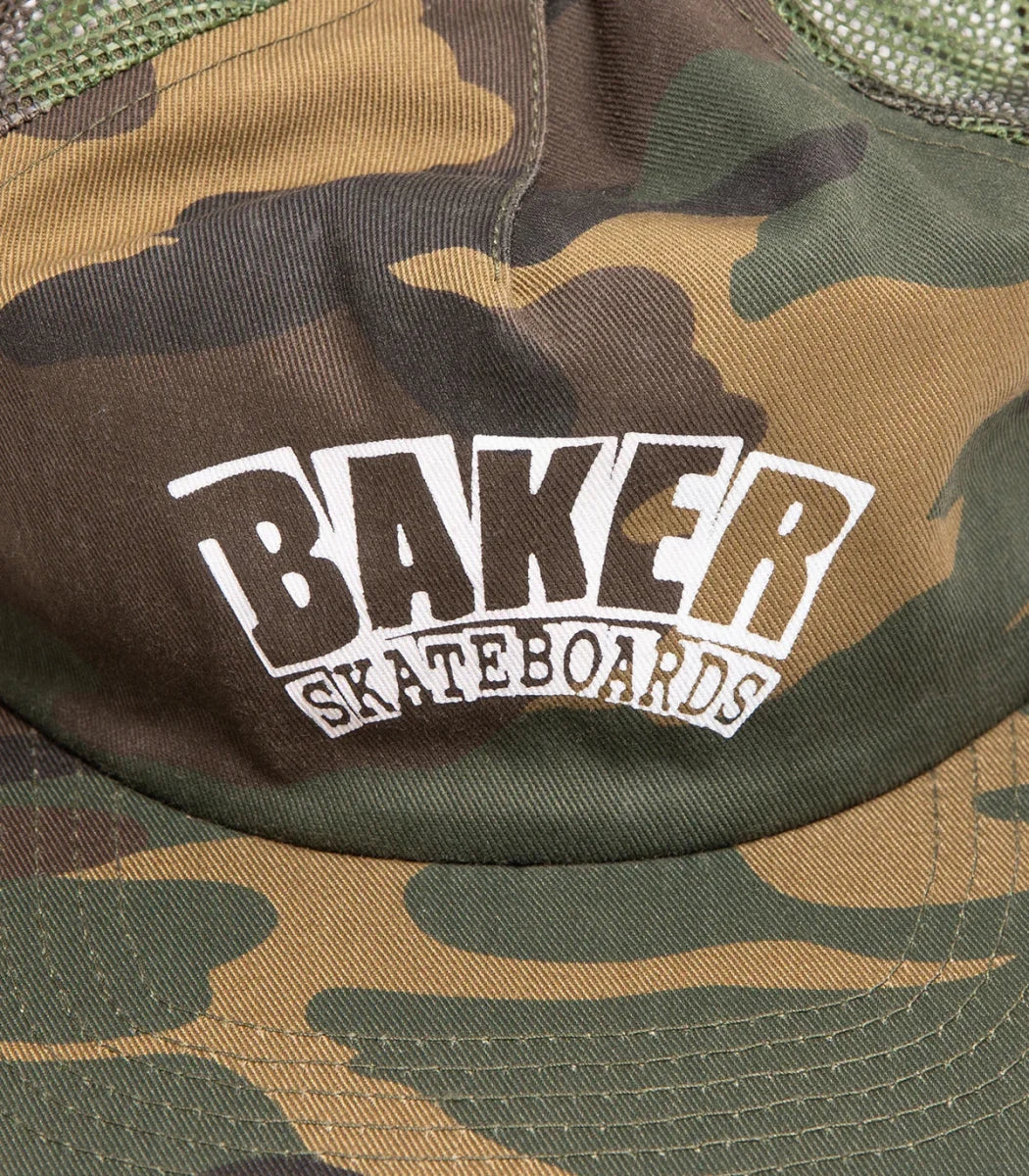 Baker Arch Logo Camo Trucker Hat - Goodnews Skateshop