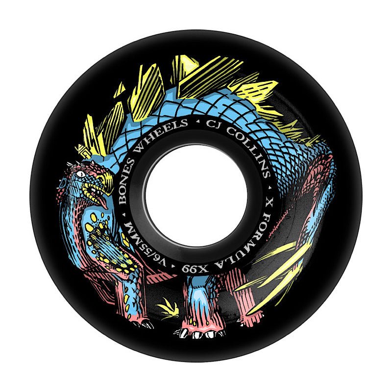 Bones X - Formula Collins Dino - Sortas V6 Wheels 99a 55mm Black - Goodnews Skateshop