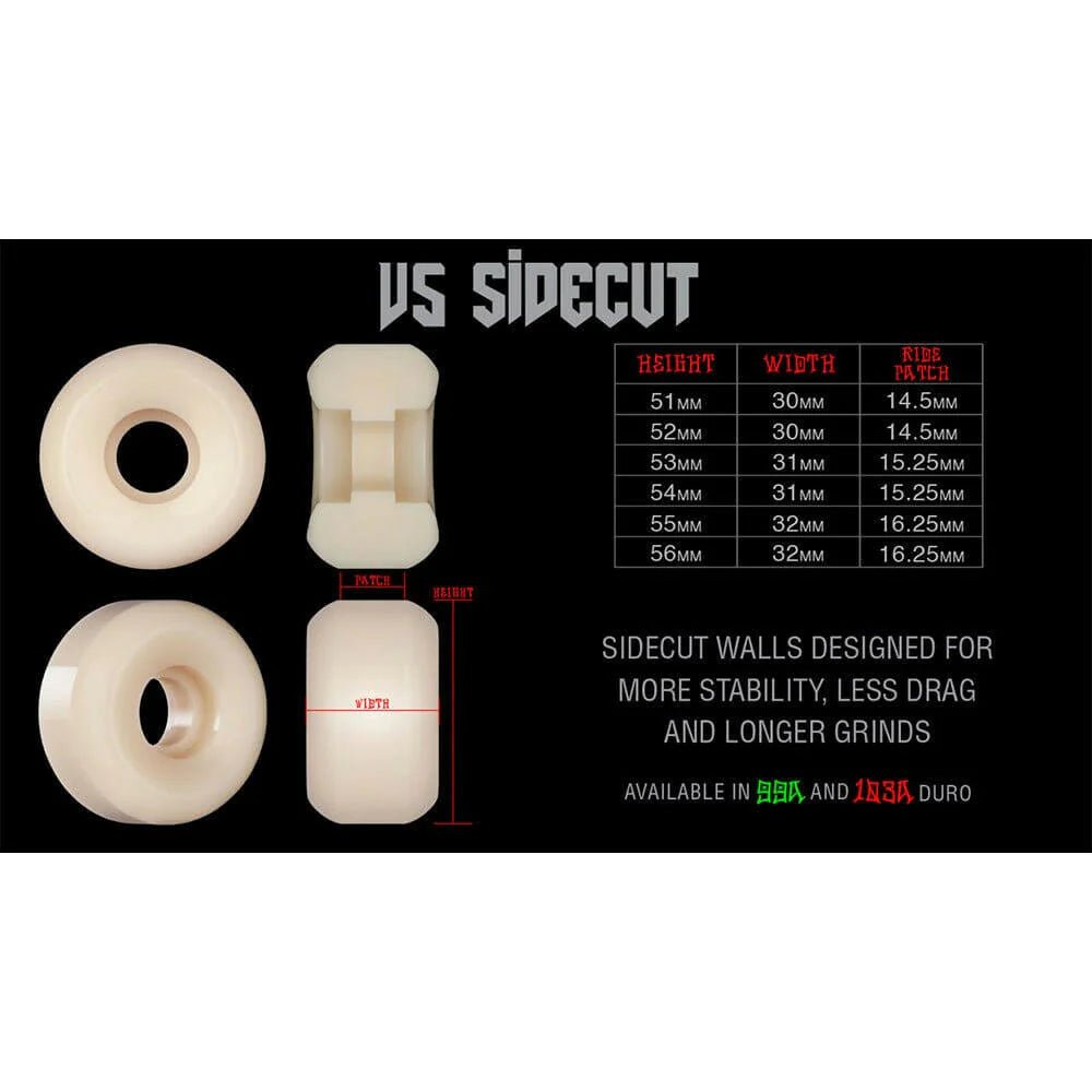 Bones XF Sidecuts V5 Wheels 97a 53mm - Goodnews Skateshop