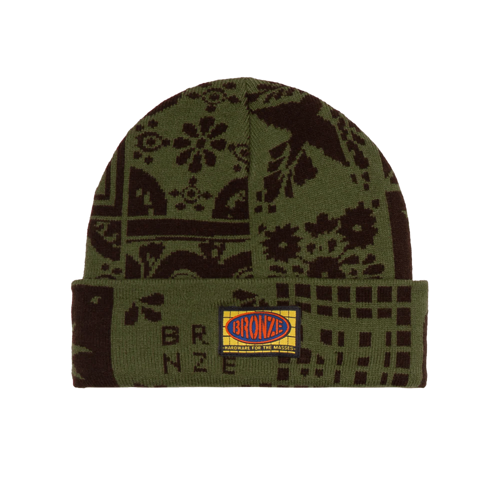 Bronze 56K Azulejo Beanie in Olive/Black - Goodnews Skateshop