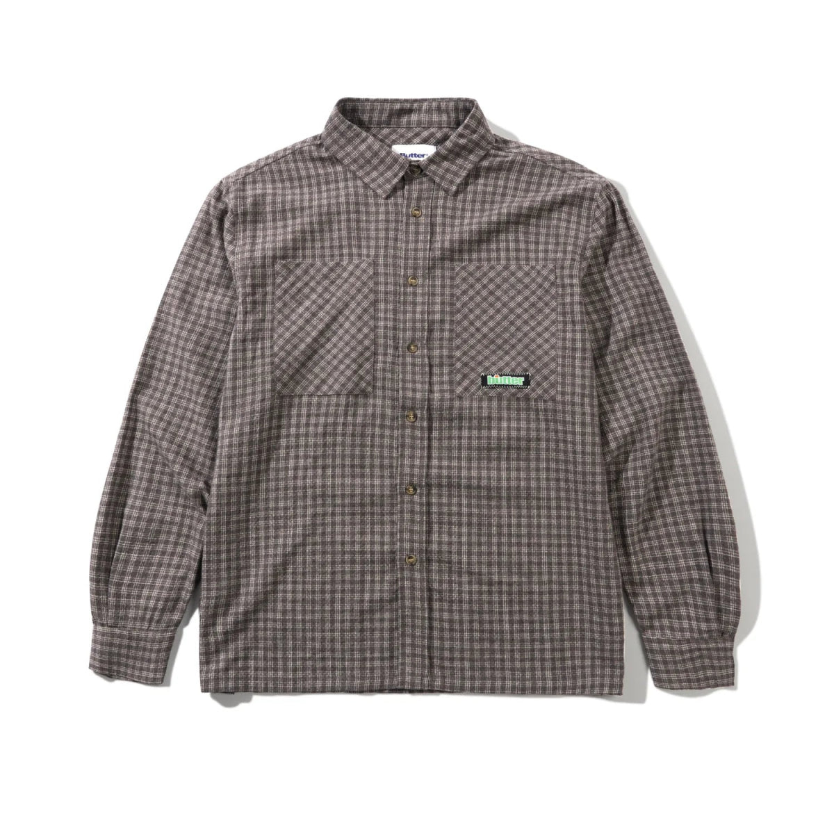 Butter Goods Ace Longsleeve Shirt in Grey - Goodnews Skateshop