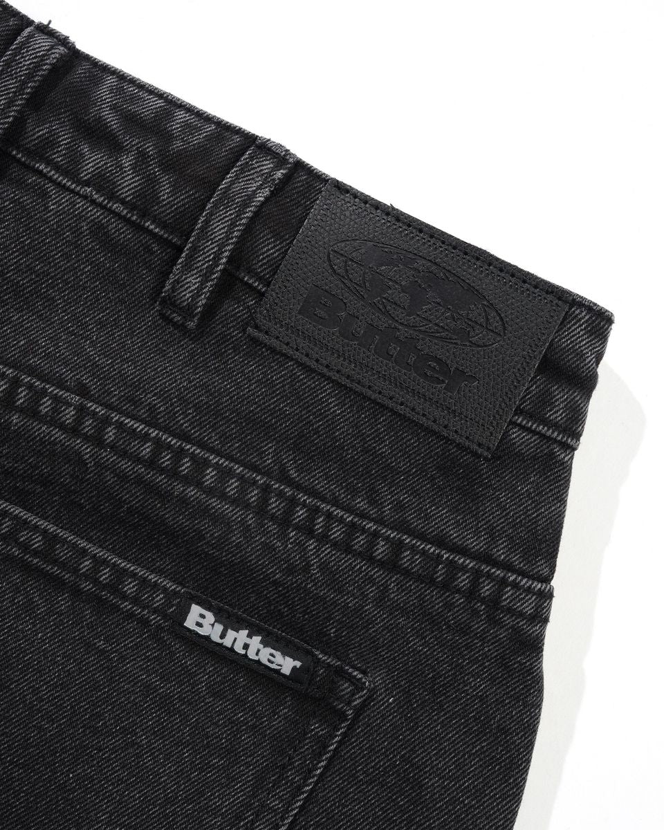 Butter Goods Baggy Denim Jeans in Distressed Black - Goodnews Skateshop