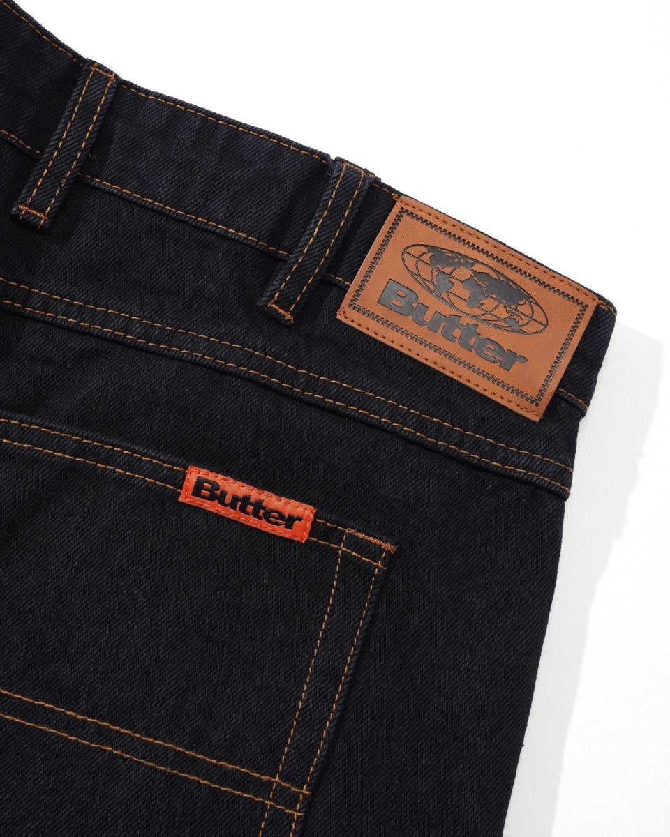 Butter Goods Baggy Denim Jeans in Washed Black - Goodnews Skateshop